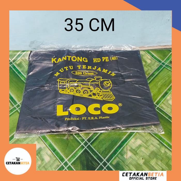 Kantong Plastik 35 CM LOCO Tebal | Kresek Hitam Tebal | Tas Plastik