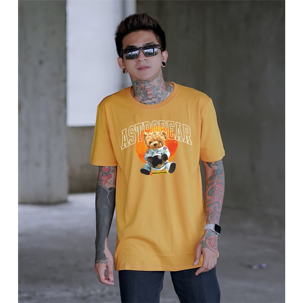 BRIGO Kaos Lengan Pendek Astro Bear || Kaos Katun Combed M-XL || Kaos Distro BRIGO Beruang ASTRO