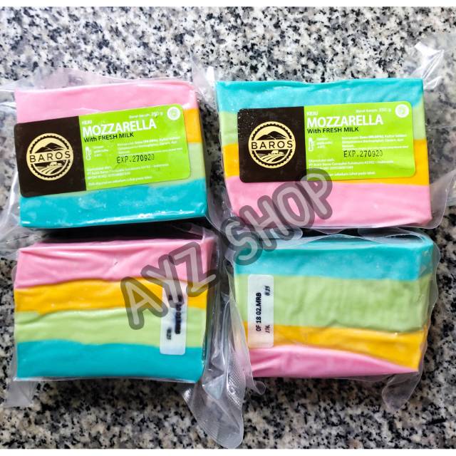 Keju Mozzarella Pelangi Rainbow Baros 250gr