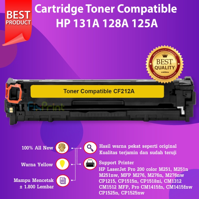 Cartridge Toner Compatible HP 131A CF210A 128A CE320A 125A CB540A Black Cyan Magenta Yellow CRG-416