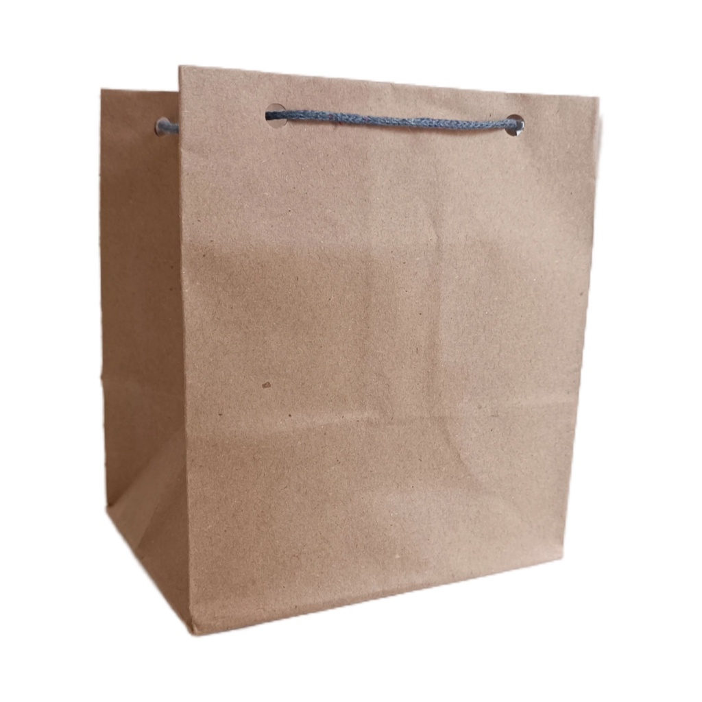 Paper Bag Coklat Polos Craft Uk 14x11x16 Donat [ECERAN] GOODIE BAG paper bag polos coklat / paperbag murah / Tas Kertas kecil mini souvenir