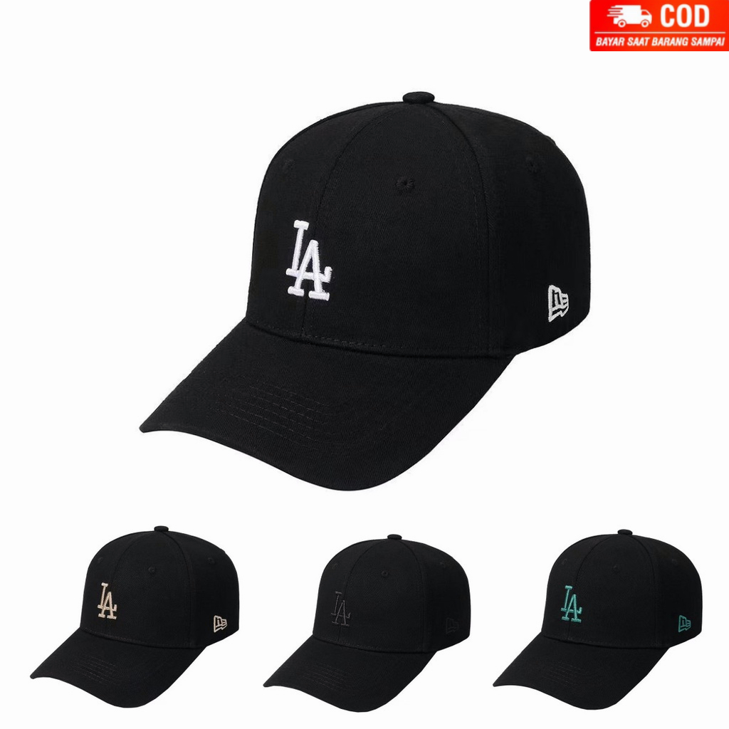 NEXTSTOP-249 Topi Baseball Unisex Casual Sport Korea Bordir LA Pria/Wanita Premium hitam