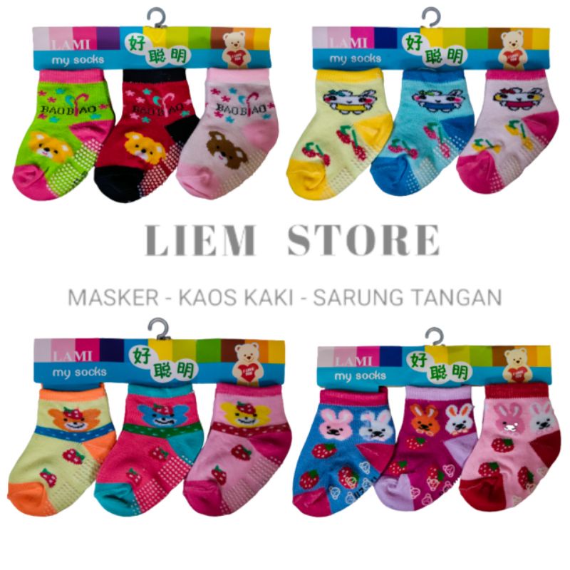 Kaos Kaki Bayi 3 in 1 Anti Slip / Kaos Kaki Baby 3 in 1antislip / Kaos Kaki Baby Newborn