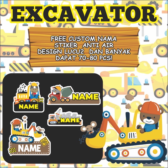 

STIKER NAMA / STICKER NAMA EXCAVATOR/ LABEL NAMA
