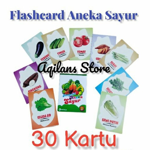 Flashcard Mengenal Aneka Sayur