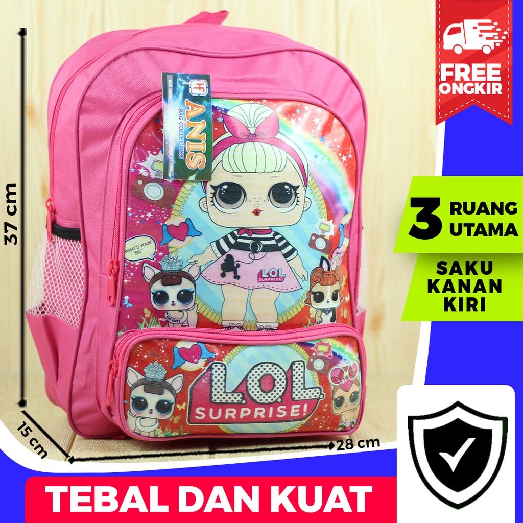 Tas Ransel Gambar Kartun LOL Lucu Anak Cewek Fashionable Terbaru Murah Tas Sekolah PAUD SD TK Santai