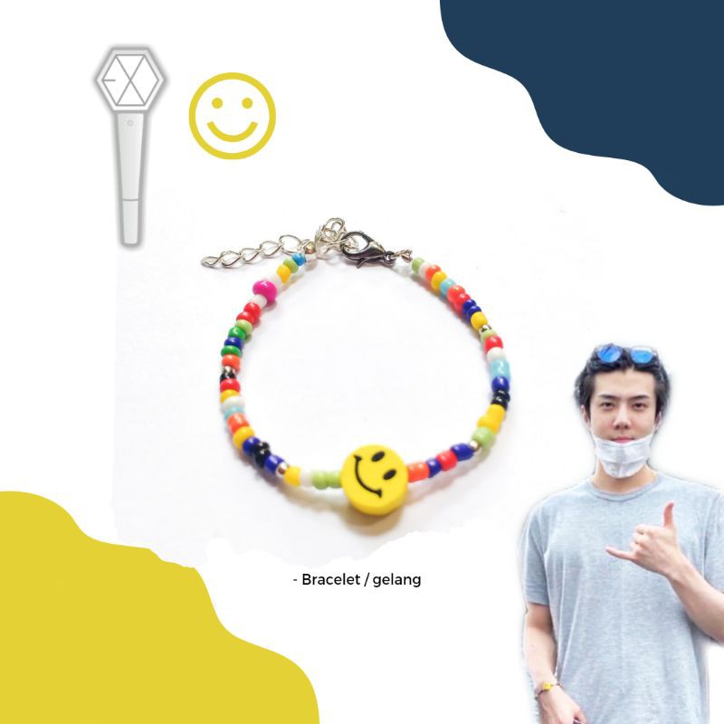 Gelang Sehun EXO / Sehun EXO Bracelet / Gelang Smile / Smiley Bracelet