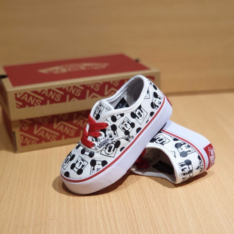 SEPATU ANAK ANAK PEREMPUAN VANS AUTHENTIC MICKEY TALI MERAH