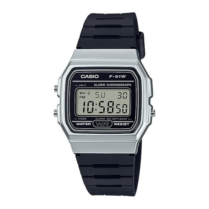 casio collection digital black rubber strap