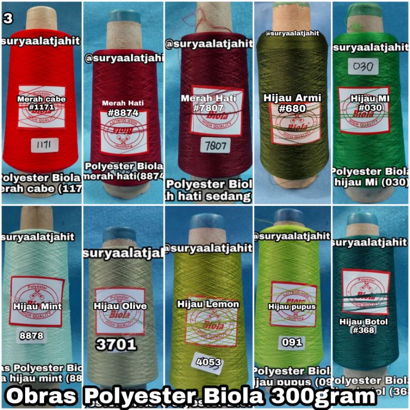 Obras Polyester Biola @300grm warna =rp.20.500/1biji