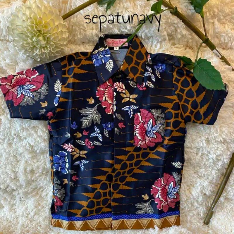 kemeja batik anak / hem batik pendek / kemeja batik anak sd