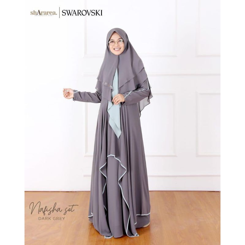 GAMIS Nafisha Set (LONG DRES & KHIMAR JUMBO)  Original By shArarea