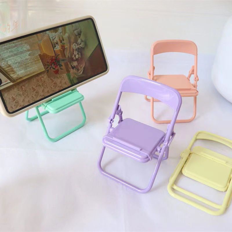 Phone Holder Kursi Folding Chair Stand Holder Phone Universal Holder Stand HP Varian Kursi Lipat Dudukan Penyangga HP Import Murah