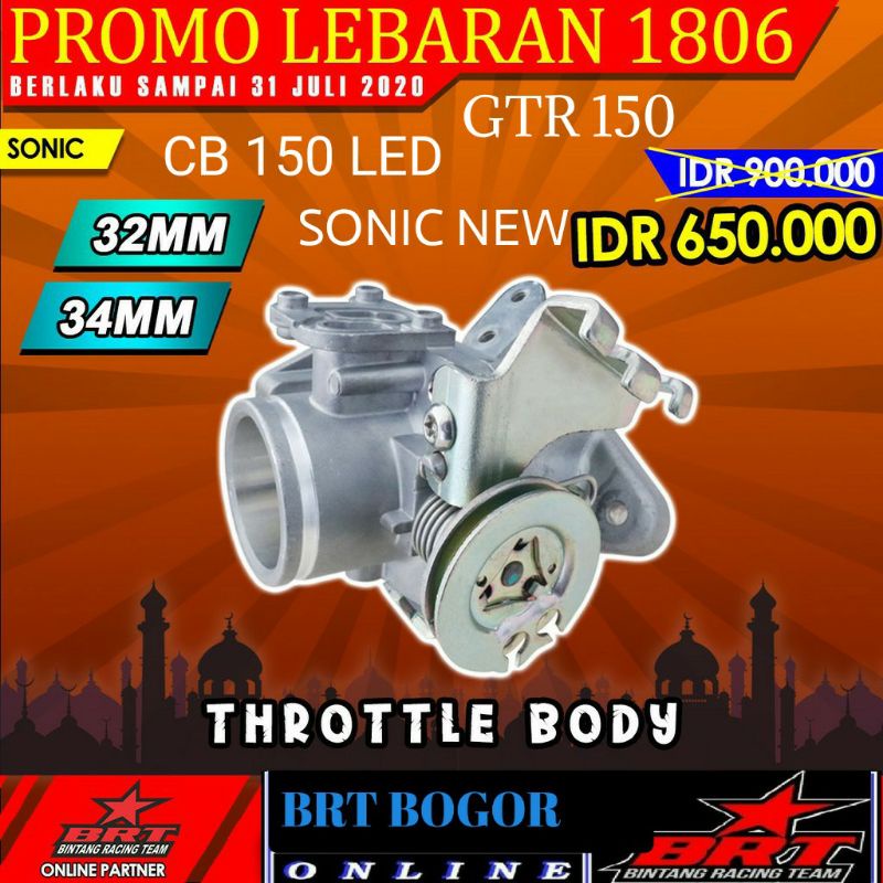 Throttle Body BRT TB Sonic GTR CBR 150 LED CB 150 R LED 32mm 34mm 32 34 NON Velocity Trotol body TB