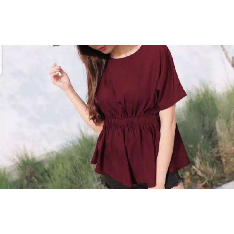 Shifa Top Crinkle Airplow Atasan Blouse Wanita / Baju Lengan Pendek Terbaru