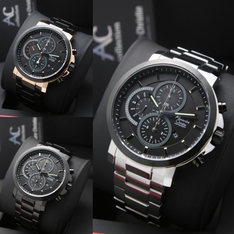 ALEXANDRE CHRISTIE AC6350MC AC6350 AC 6350MC AC 6350 MC PRIA ORIGINAL BLACK ROSEGOLD SILVER