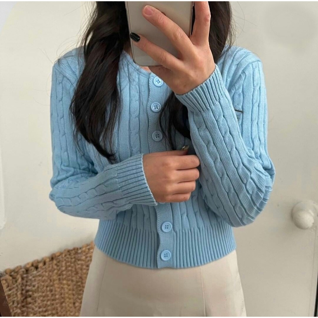 Cardi Risev - Cardigan Rajut Wanita Terbaru - Crop Top Perempuan - Pakaian Wanita Terbaru