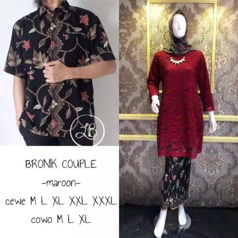 REALPICT COUPLE KEBAYA BRUKAT/KEBAYA TUNIK PREMIUM