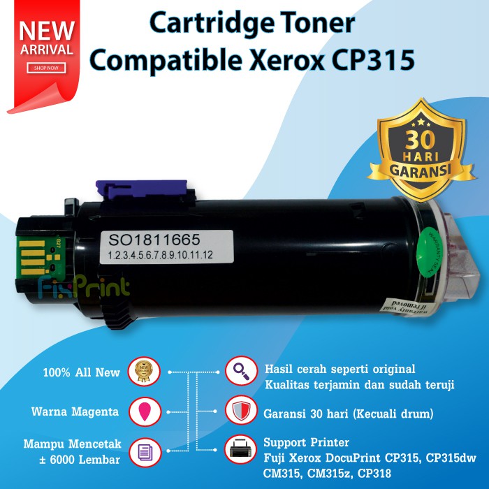 Cartridge Toner Compatible Printer Fuj iXerox CP315 CP318 CP315dw CM315z Universal Toner CP 315 318