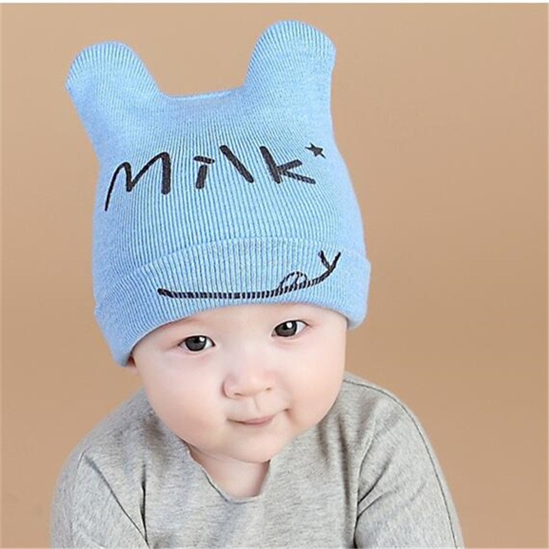 BABY STORE01 - KP106 TOPI KUPLUK RAJUT BAYI TELINGA MILK/ TOPI KUPLUK UNISEX /KUPLUK KEREN