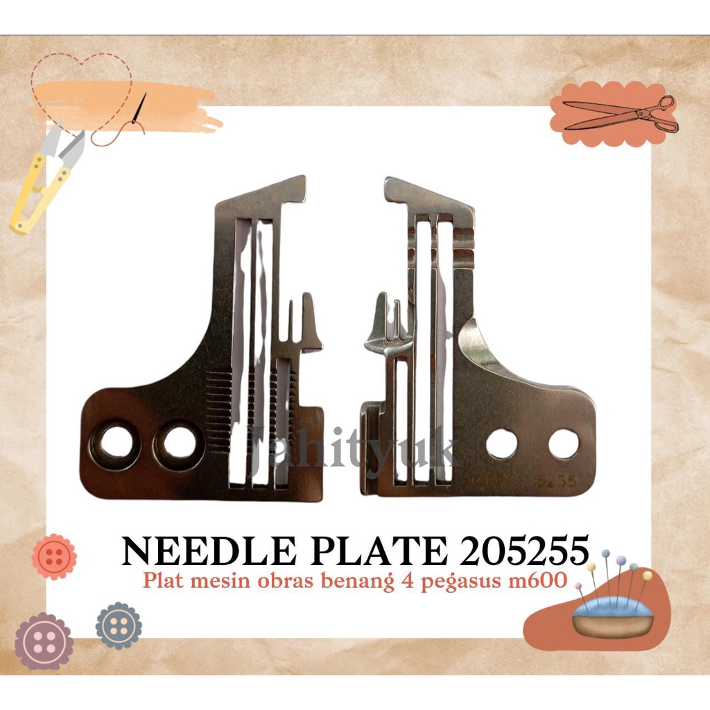 Needle Plat Pegasus Mesin Obras Benang 4 Tipe 205255 / Plat Obras
