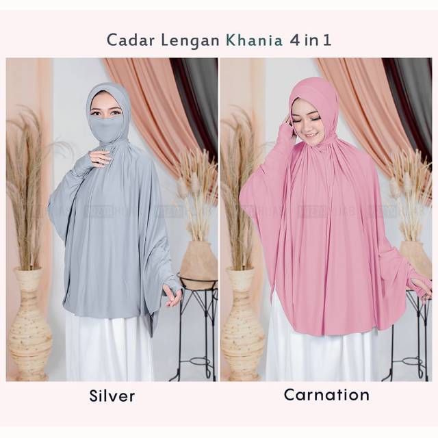 Khimar Syar’i Cadar Lengan Khania 4in1