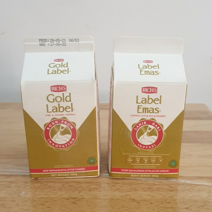 

Krim- Whipping Cream Rich Gold Label Richs 500 Gr - Gojek Grab Only -Krim.