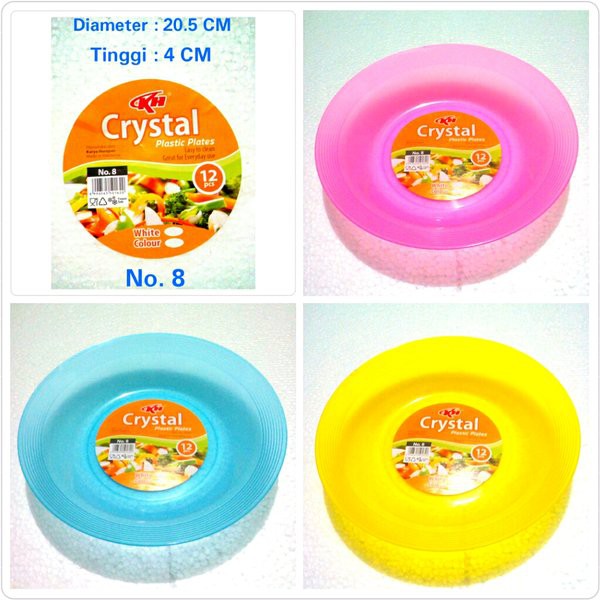 Piring Cristal No 8 / Piring Plastik 20 CM