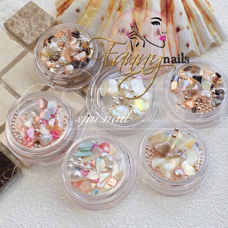 SHELL STONE BIG SHELL NAILART JAR / nail wheel bead caviar shell mix color hiasan kuku japan nails