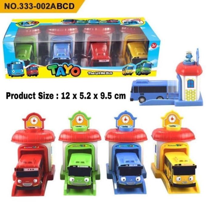 MOBIL TAYO GARASI 4 PCS PELONTAR THE LITTLE BUS TAYO GARAGE