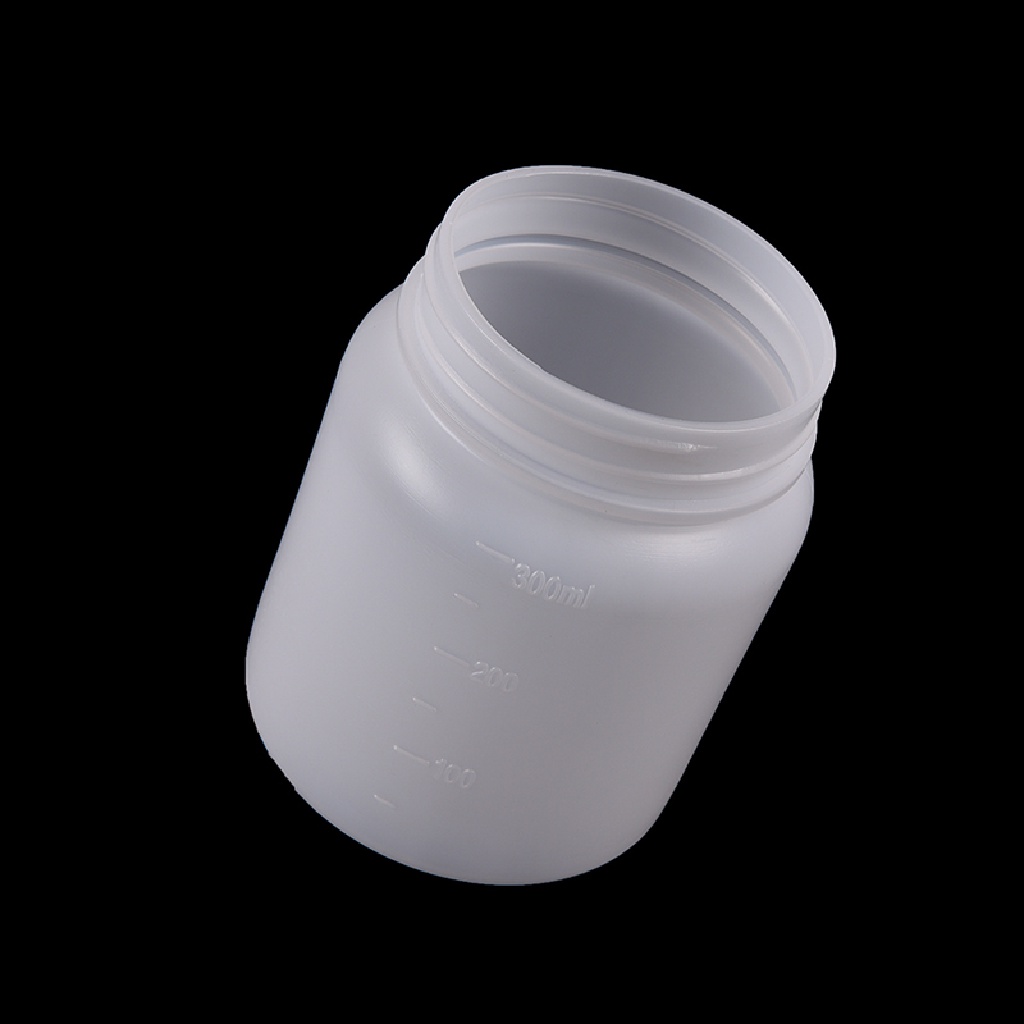 1pc Botol Penyimpanan Sampel Kimia Bentuk Silinder Bahan Plastik Bening 300ml
