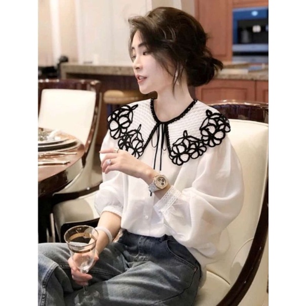 Blouse Korean Style Import / Blouse Lucu / Blouse Putih