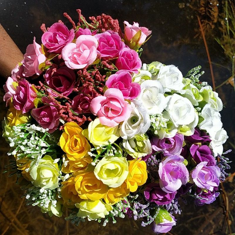 BUNGA MAWAR ROSE ARTIFICIAL 21 KUNTUM UNTUK BUKET DEKORASI MURAH