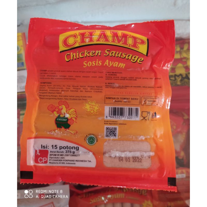 

CHAMP SOSIS AYAM 375 GR ISI 15 PCS