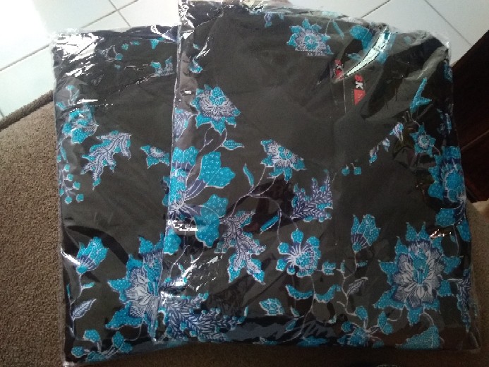 Batik Couple Keluarga Sania Ruffle Ori Ndoro Jowi Dnt Motif Cibulan Biru