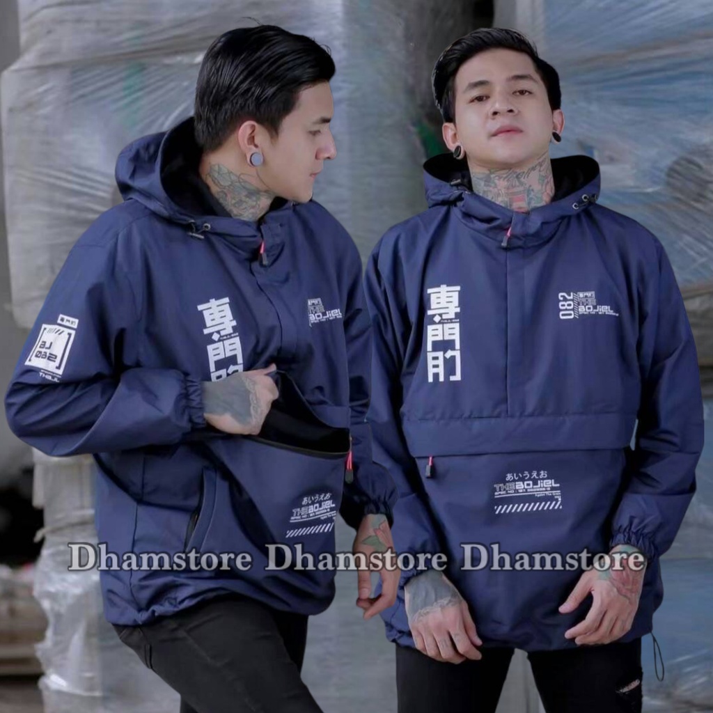 The Bojiel - Jaket Cougle Pria Jaket Parasut Jaket Outdoor Jaket Distro 082 Navy