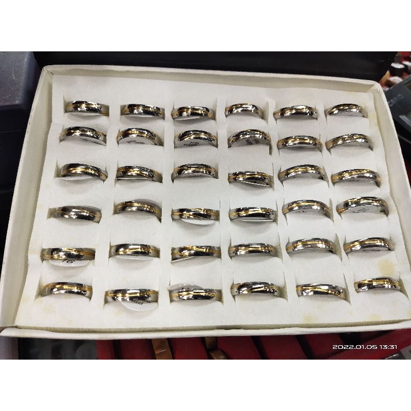 CINCIN TITANIUM KOMBINASI POLOS grosir isi 36pcs