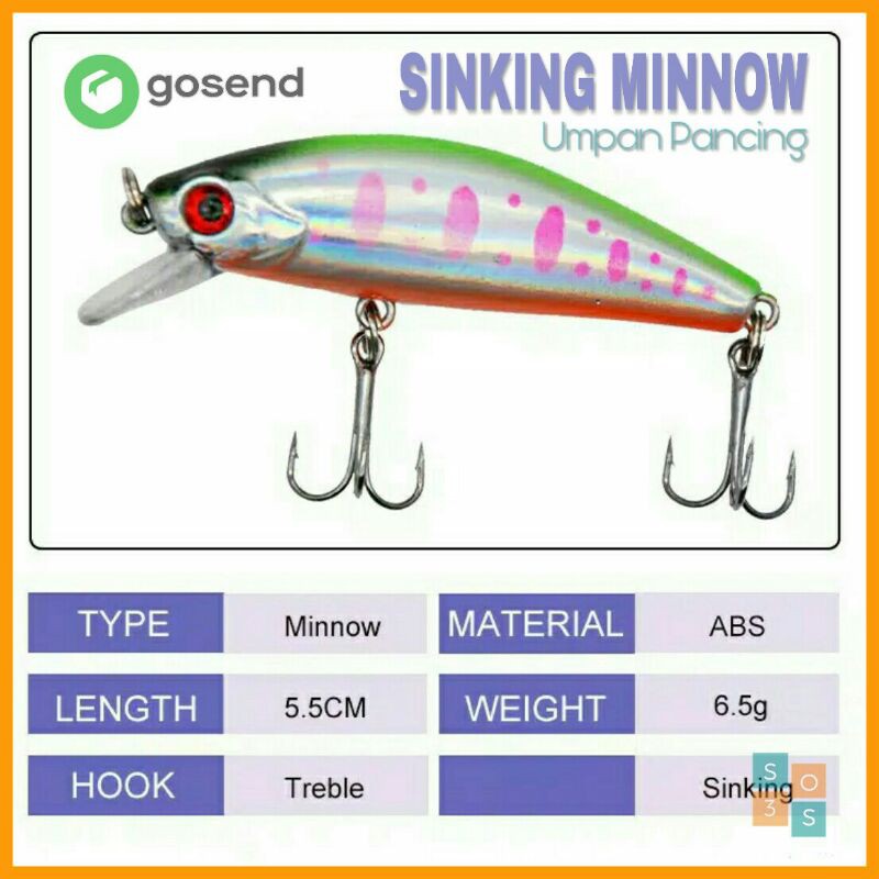 Sinking Minnow Umpan Pancing - Fishing Lure - Kail Swimbait Tajam