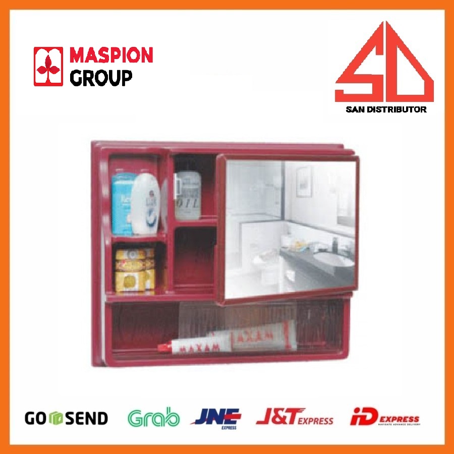 rak kaca cermin dinding kamar mandi wall cabinet mc-19 Maspion tempat sabun sampo