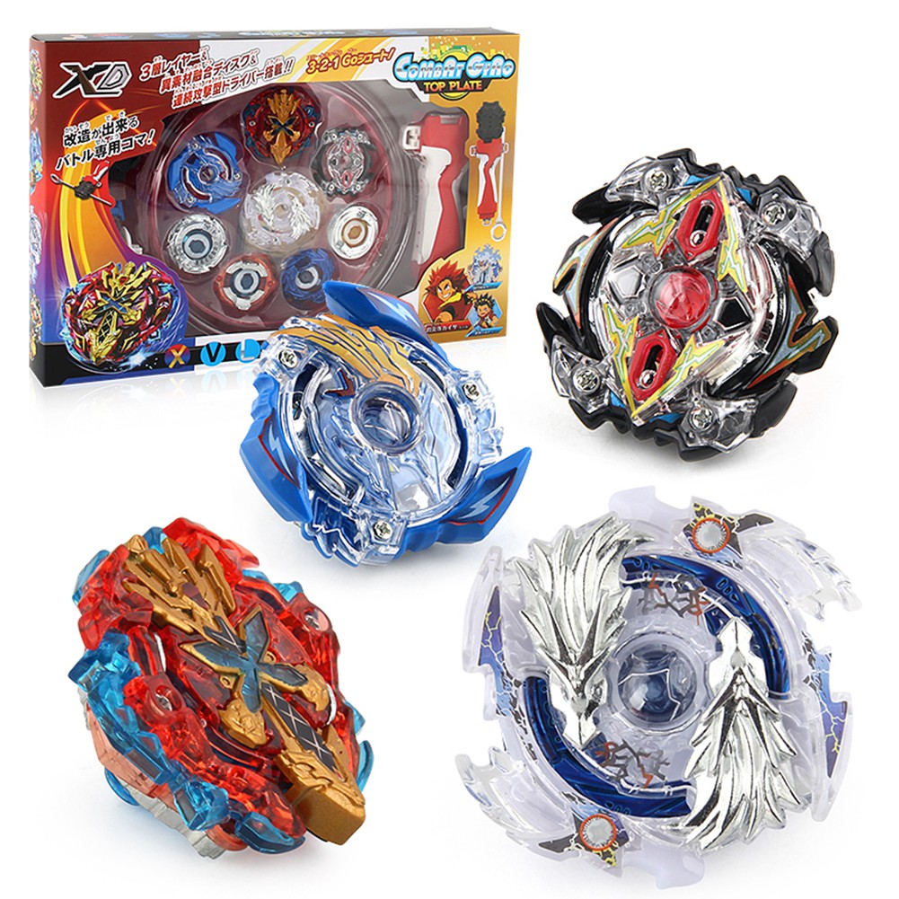 4in1 Mainan Gasing Beyblade Burst dengan Transmitter Peluncur untuk Anak