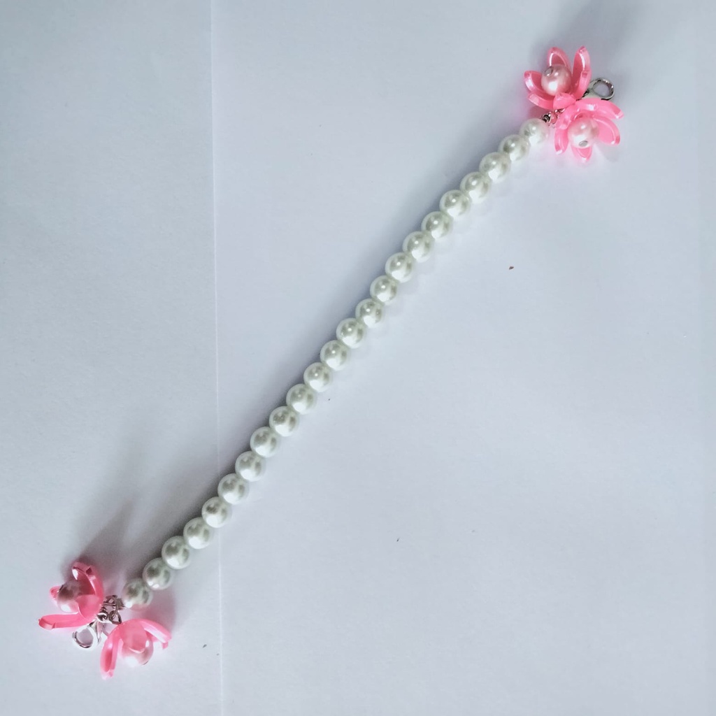 konektor masker mutiara 8m bunga kelopak diujung/strap masker/strap masker hijab/tali masker
