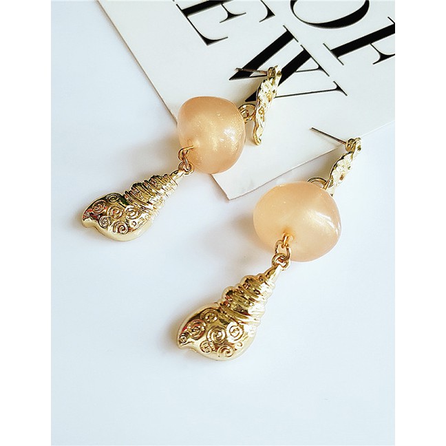 LRC Anting Tusuk Fashion Gold Alloy Earrings F67204