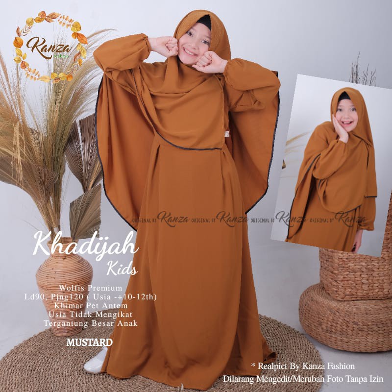 KHADIJAH TEEN GAMIS ANAK MUSLIMAH SYARI ORI BY KANZA FASHION BTC