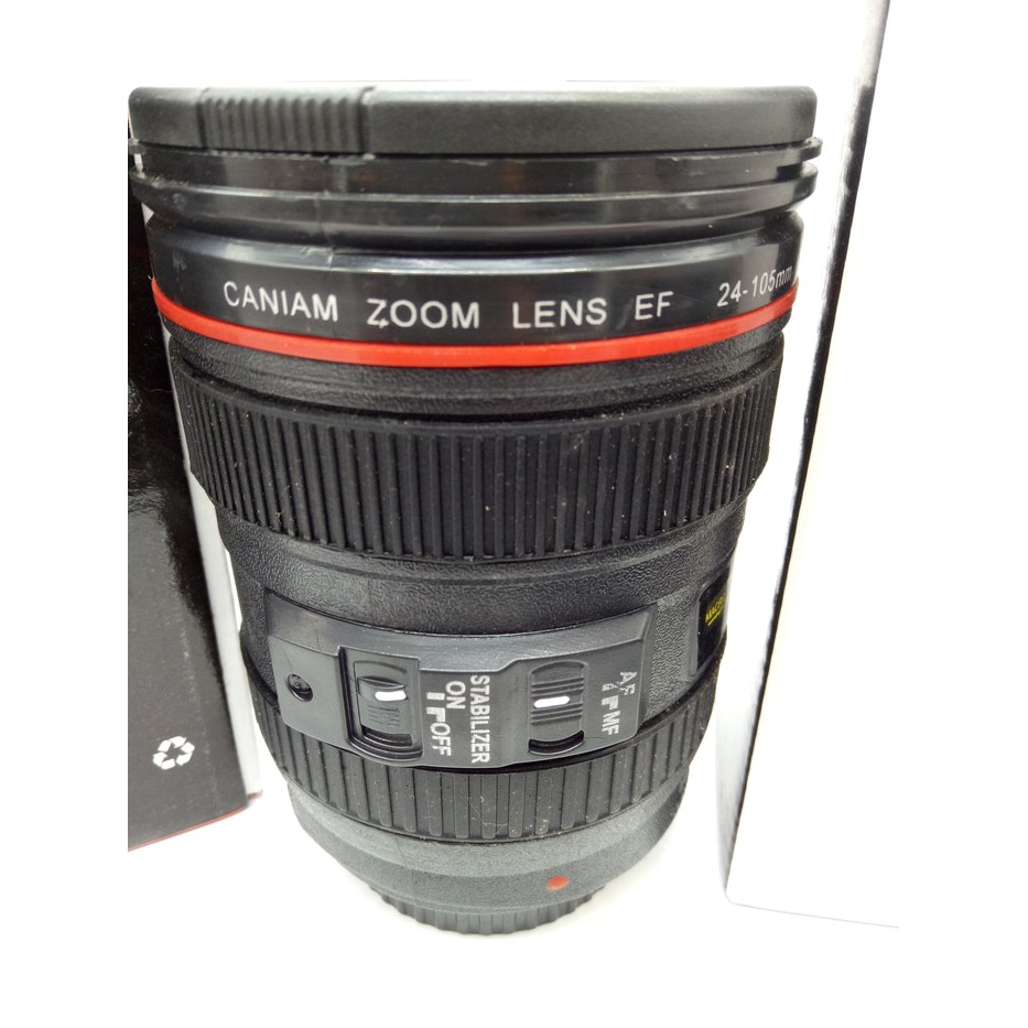 Gelas Tumbler Air Panas Dingin Lensa 24-105MM Hitam Plastik MURAH