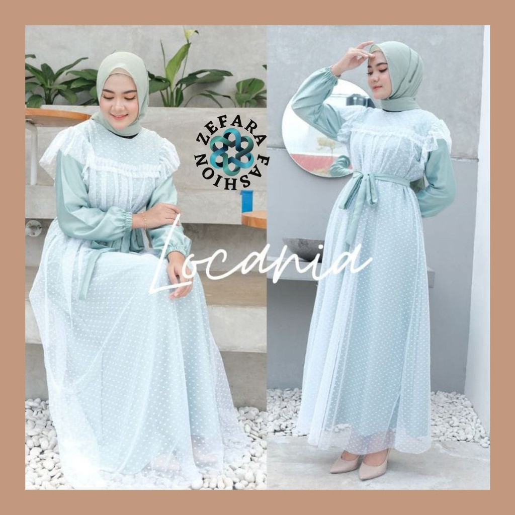 Gamis Amelia - Dress Roberto Mix Tile DotRemaja Dewasa Wanita - Size L XL XXL JUMBO - Ready Seragam