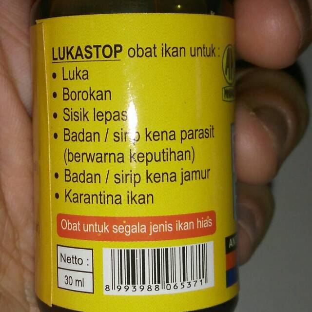 Lukastop / Obat Borok, Luka Pada Ikan (30ml)