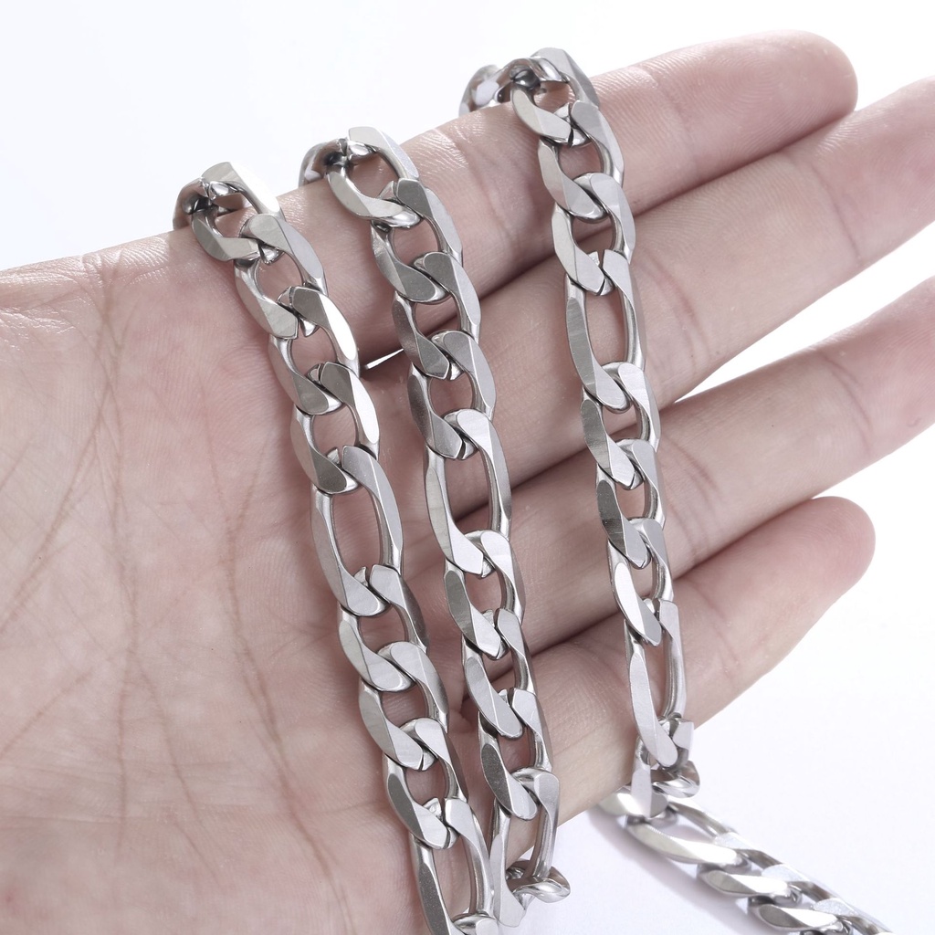 Hip Hop Cuban Chain 3x1 Stainless Steel Men's Bracelet Chain Set