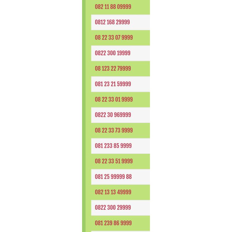 Nomor Cantik Simpati 9999