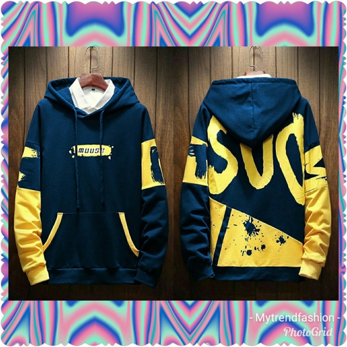 Sweater Hoodie Mouse | Bahan FLEECE Tebal | Ukuran XL
