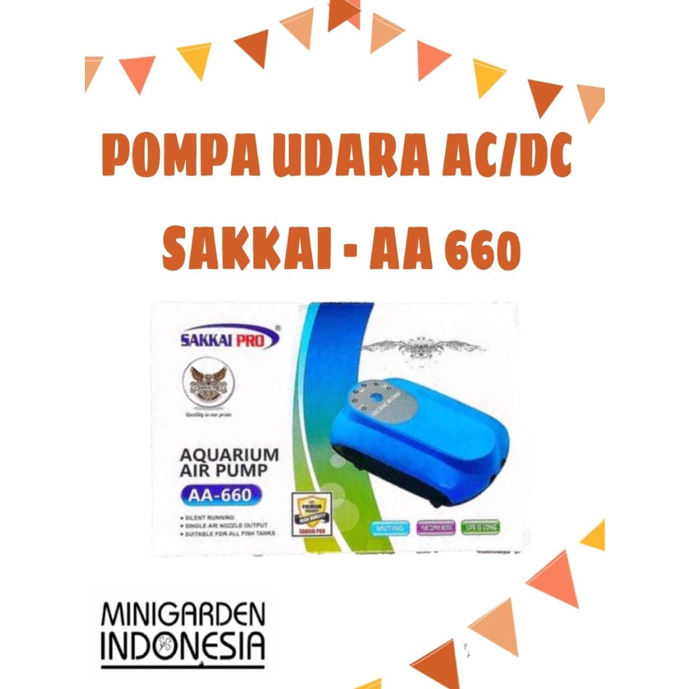 AIRPUMP AQUARIUM SAKKAI PRO AA-660 POMPA UDARA AC/DC AERATOR